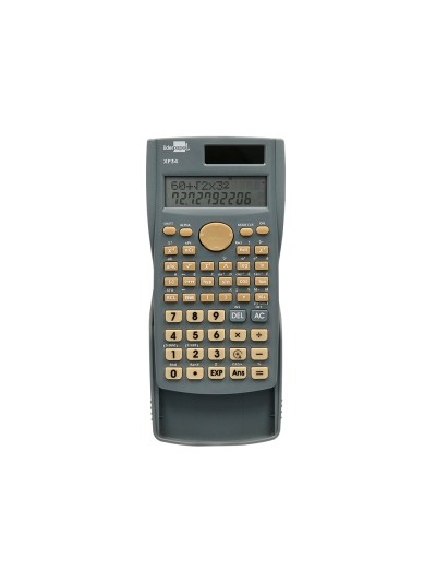 Calculadora liderpapel cientifica xf34 12 digitos 240 funciones con tapa solar y pilas color gris 156x85x20