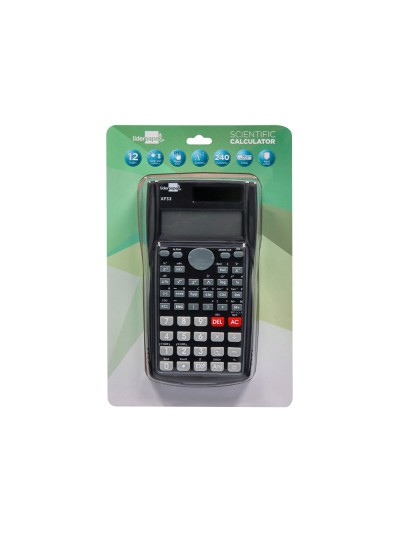 Calculadora liderpapel cientifica xf33 12 digitos 240 funciones con tapa solar y pilas color negro 156x85x20