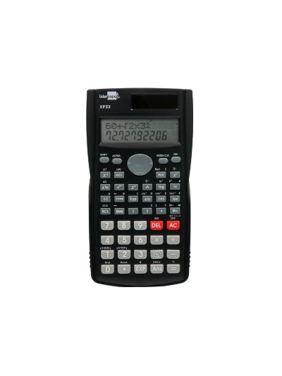 Calculadora liderpapel cientifica xf33 12 digitos 240 funciones con tapa solar y pilas color negro 156x85x20