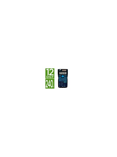 Calculadora liderpapel cientifica xf32 12 digitos 240 funciones con tapa solar y pilas color azul 156x85x20