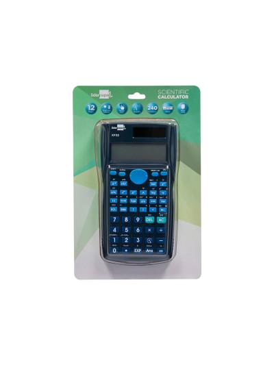 Calculadora liderpapel cientifica xf32 12 digitos 240 funciones con tapa solar y pilas color azul 156x85x20
