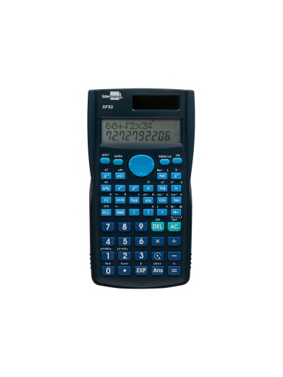 Calculadora liderpapel cientifica xf32 12 digitos 240 funciones con tapa solar y pilas color azul 156x85x20