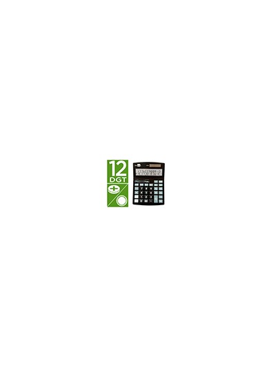 Calculadora liderpapel sobremesa xf30 12 digitos tasas solar y pilas color negro 190x140x30 mm