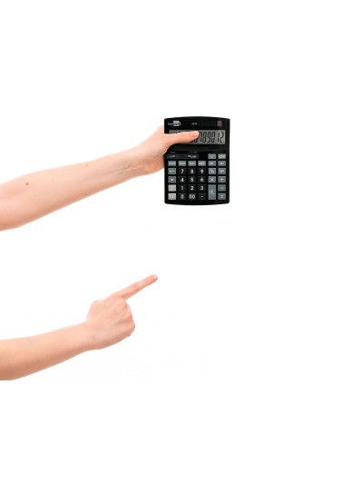 Calculadora liderpapel sobremesa xf30 12 digitos tasas solar y pilas color negro 190x140x30 mm