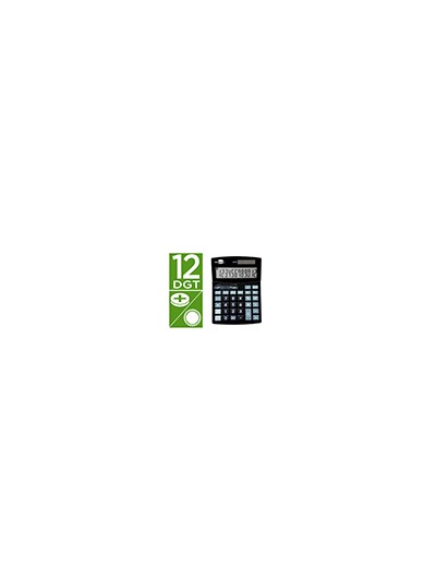 Calculadora liderpapel sobremesa xf29 12 digitos solar y pilas color negro 190x140x30 mm