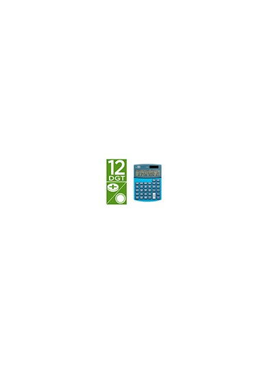 Calculadora liderpapel sobreme sa xf28 12 digitos dos lineas coste venta margen y tasas solar y pilas azul 155x115x25 mm