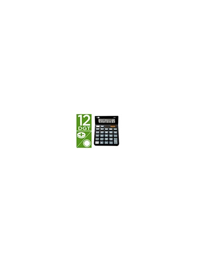 Calculadora liderpapel sobremesa xf26 12 digitos solar y pilas color negro 127x105x24 mm