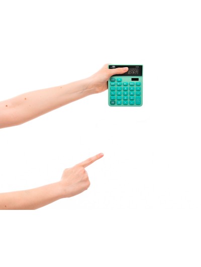 Calculadora liderpapel sobremesa xf24 10 digitos solar y pilas color verde 127x105x24 mm