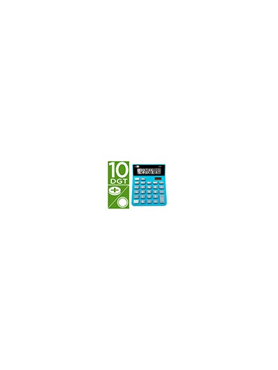 Calculadora liderpapel sobremesa xf21 10 digitos solar y pilas color azul 127x105x24 mm