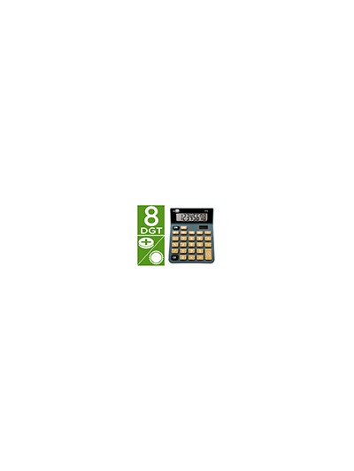 Calculadora liderpapel sobremesa xf18 8 digitos solar y pilas color gris 127x105x24 mm