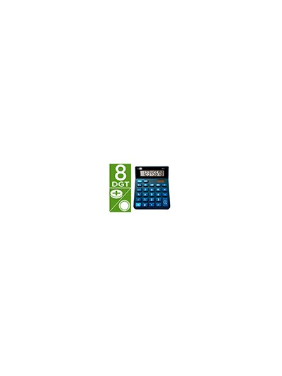 Calculadora liderpapel sobremesa xf17 8 digitos solar y pilas color azul 127x105x24 mm
