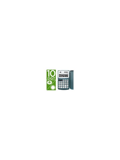 Calculadora liderpapel bolsillo xf15 10 digitos con tapa solar y pilas color gris 123x75x12 mm