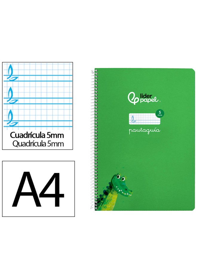 Cuaderno espiral liderpapel din a4 pautaguia tapa dura 80h 90 gr cuadro pautado 5mm color verde Cuaderno espiral liderpapel din a4 pautaguia tapa dura 80h 90 gr cuadro pautado 5mm color verde