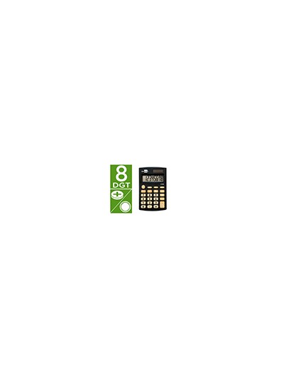 Calculadora liderpapel bolsillo xf05 8 digitos solar y pilas color negro 98x62x8 mm