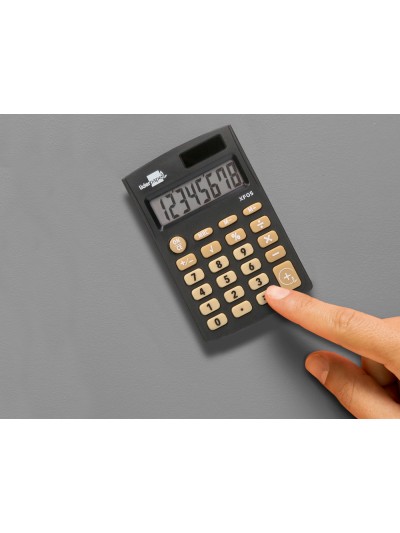 Calculadora liderpapel bolsillo xf05 8 digitos solar y pilas color negro 98x62x8 mm