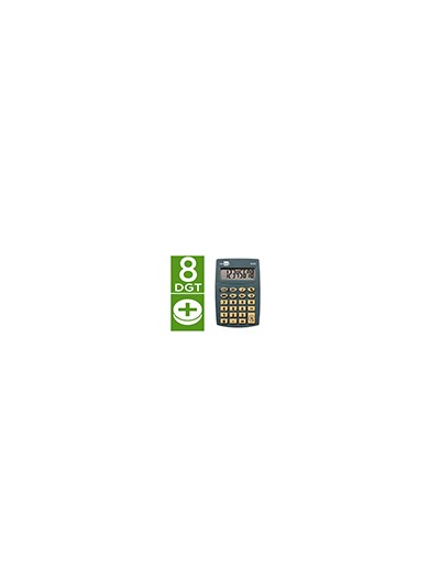 Calculadora liderpapel bolsillo xf03 8 digitos pilas color gris 99x64x9 mm