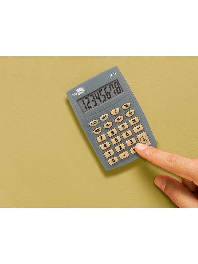 Calculadora liderpapel bolsillo xf03 8 digitos pilas color gris 99x64x9 mm