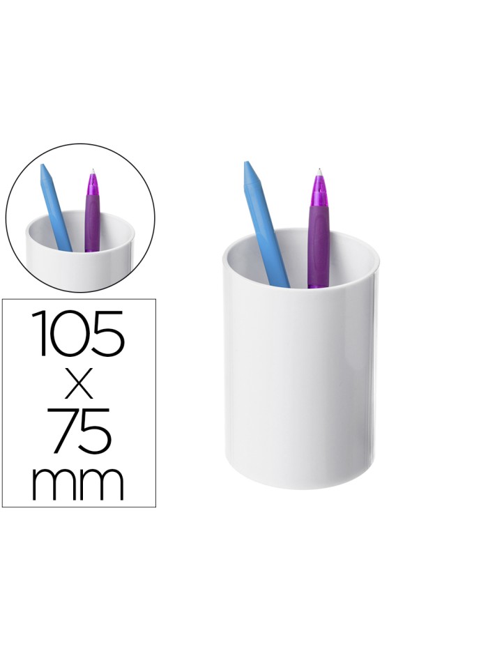 Cubilete portalapices archivo 2000 blanco pastel opaco plastico 100% reciclado diametro 75 mm alto 105 mm Cubilete portalapices archivo 2000 blanco pastel opaco plastico 100% reciclado diametro 75 mm alto 105 mm