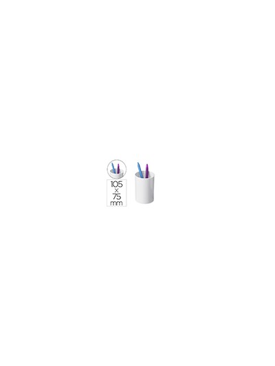 Cubilete portalapices archivo 2000 blanco pastel opaco plastico 100% reciclado diametro 75 mm alto 105 mm