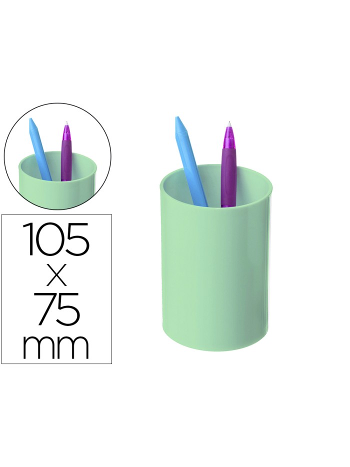 Cubilete portalapices archivo 2000 verde pastel opaco plastico 100% reciclado diametro 75 mm alto 105 mm Cubilete portalapices archivo 2000 verde pastel opaco plastico 100% reciclado diametro 75 mm alto 105 mm