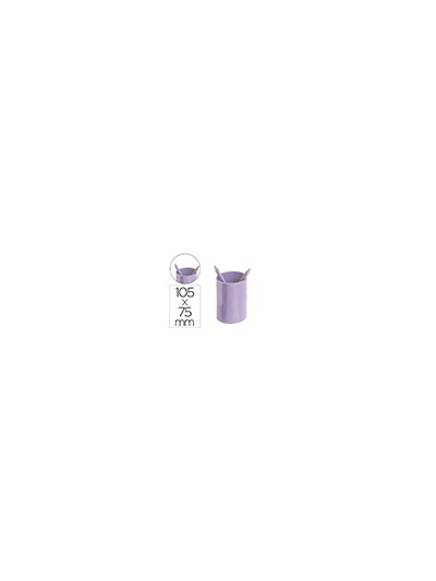 Cubilete portalapices archivo 2000 malva pastel opaco plastico 100% reciclado diametro 75 mm alto 105 mm