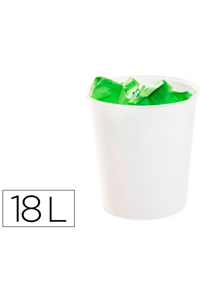 Papelera plastico archivo 2000 ecogreen 100% reciclada 18 litros color blanco pastel Papelera plastico archivo 2000 ecogreen 100% reciclada 18 litros color blanco pastel