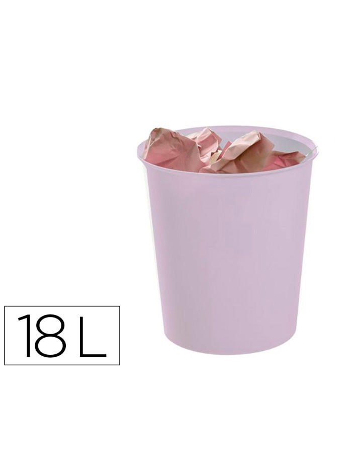 Papelera plastico archivo 2000 ecogreen 100% reciclada 18 litros color malva pastel Papelera plastico archivo 2000 ecogreen 100% reciclada 18 litros color malva pastel