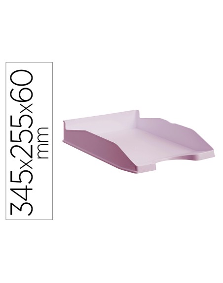 Bandeja sobremesa archivo 2000 ecogreen plastico 100% reciclado apilable formatos din a4 y folio color rosa