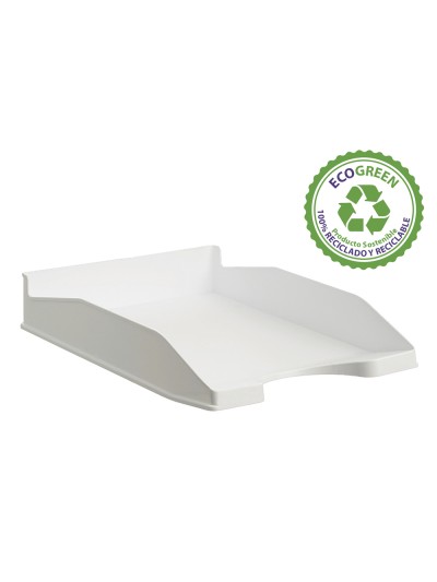 Bandeja sobremesa archivo 2000 ecogreen plastico 100% reciclado apilable formatos din a4 y folio color blanco