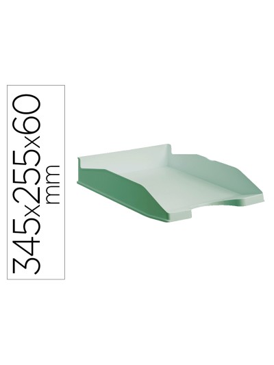 Bandeja sobremesa archivo 2000 ecogreen plastico 100% reciclado apilable formatos din a4 y folio color verde
