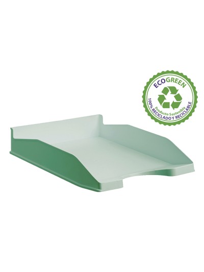 Bandeja sobremesa archivo 2000 ecogreen plastico 100% reciclado apilable formatos din a4 y folio color verde