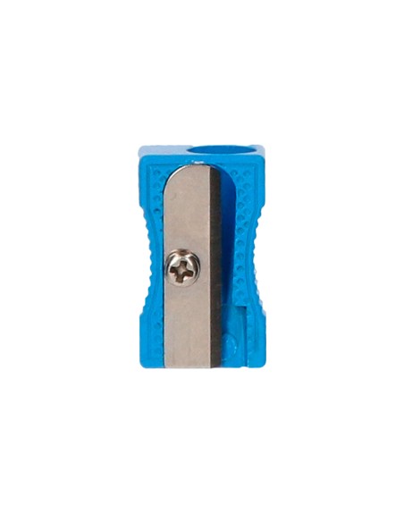 Sacapuntas liderpapel metalico cuña 1 uso color azul