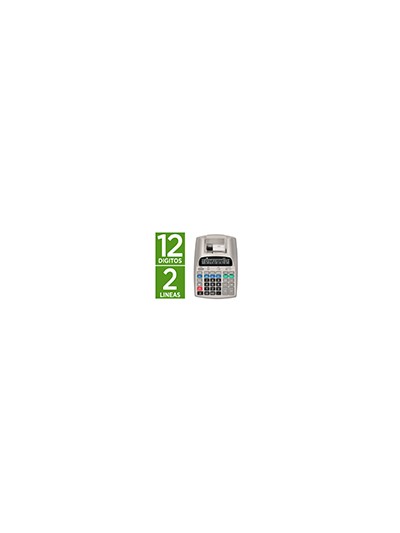 Calculadora liderpapel impresora pantalla papel 57 mm 12 digitos impresion bicolor blanca 225x158x56 mm