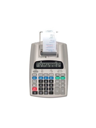 Calculadora liderpapel impresora pantalla papel 57 mm 12 digitos impresion bicolor blanca 225x158x56 mm