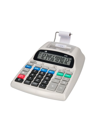 Calculadora liderpapel impresora pantalla papel 57 mm 12 digitos impresion bicolor blanca 225x158x56 mm