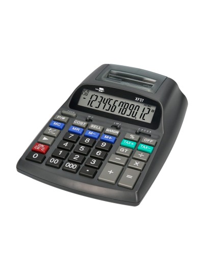 Calculadora liderpapel impresora pantalla papel 57 mm 12 digitos impresion bicolor negra 225x158x56 mm
