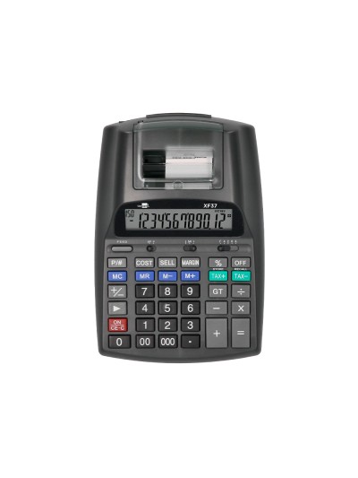 Calculadora liderpapel impresora pantalla papel 57 mm 12 digitos impresion bicolor negra 225x158x56 mm