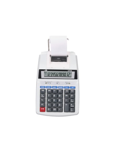 Calculadora liderpapel impresora pantalla papel 57 mm 12 digitos impresion bicolor blanca 235x155x62 mm
