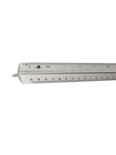 Escala liderpapel aluminio forma triangular con funda protectora longitud 30 cm 1:20 1:25/1:50/1:75/1:100/1:150
