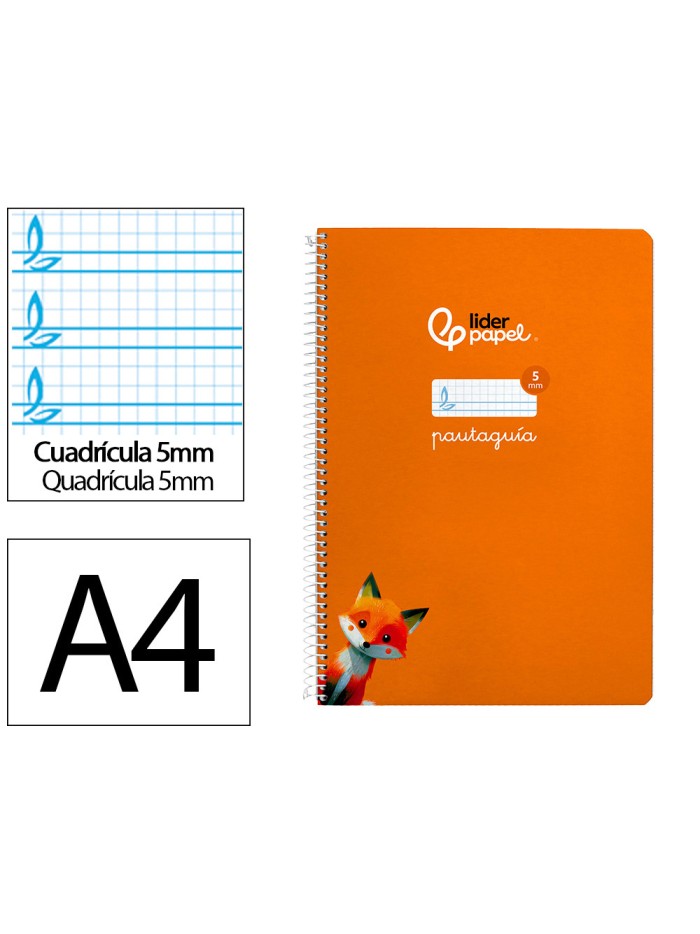 Cuaderno espiral liderpapel din a4 pautaguia tapa dura 80h 90 gr cuadro pautado 5mm color naranja Cuaderno espiral liderpapel din a4 pautaguia tapa dura 80h 90 gr cuadro pautado 5mm color naranja