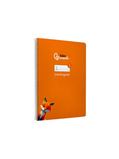 Cuaderno espiral liderpapel din a4 pautaguia tapa dura 80h 90 gr cuadro pautado 5mm color naranja