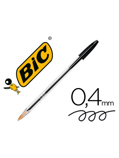 Boligrafo bic cristal original tinta negra bolsa de 5 unidades