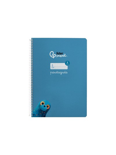 Cuaderno espiral liderpapel din a4 pautaguia tapa dura 80h 90 gr cuadro pautado 5mm color azul