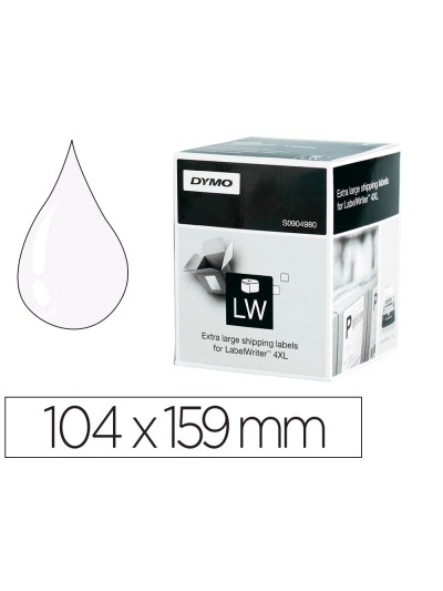 Etiqueta adhesiva dymo labelwriter para envio 104x159 mm blanca para impresoras 4xl/5xl rollo de 220 unidades