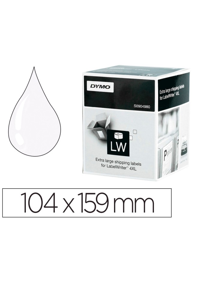 Etiqueta adhesiva dymo labelwriter para envio 104x159 mm blanca para impresoras 4xl/5xl rollo de 220 unidades Etiqueta adhesiva dymo labelwriter para envio 104x159 mm blanca para impresoras 4xl/5xl rollo de 220 unidades