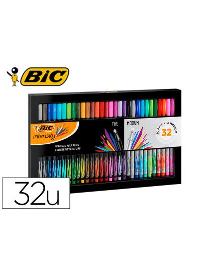 Rotulador bic intesity collection estuche de 32 unidades colores surtidos