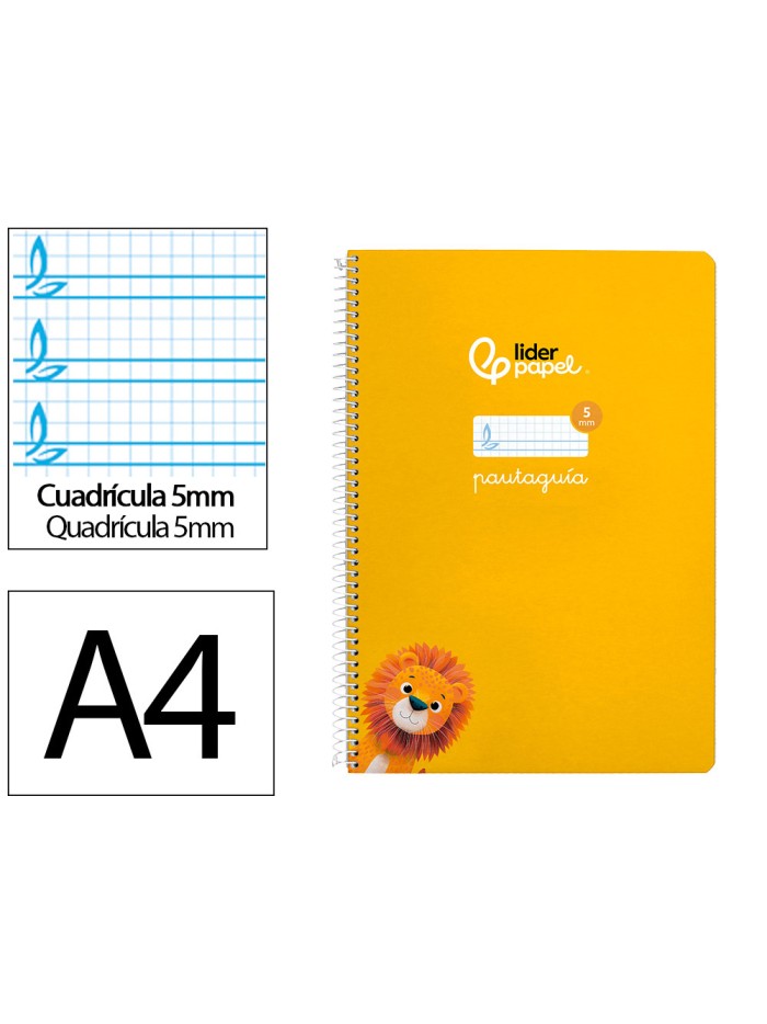 Cuaderno espiral liderpapel din a4 pautaguia tapa dura 80h 90 gr cuadro pautado 5mm color amarillo Cuaderno espiral liderpapel din a4 pautaguia tapa dura 80h 90 gr cuadro pautado 5mm color amarillo