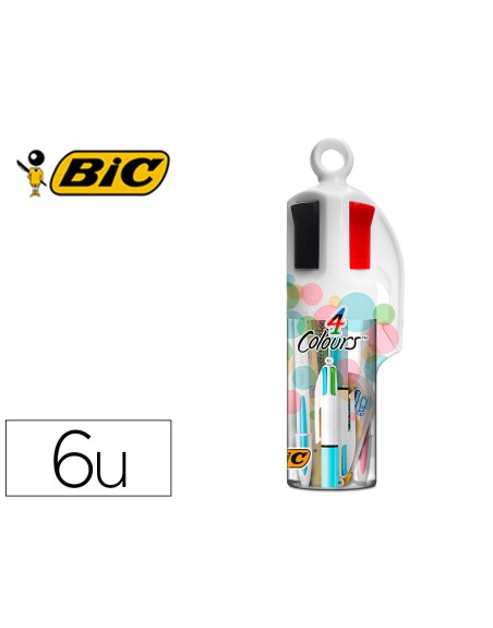 Set bic megatubo pastel 2 cristal up + 1 cuatro colores pastel + 2 fluorescentes grip pastel + 1 corrector mini