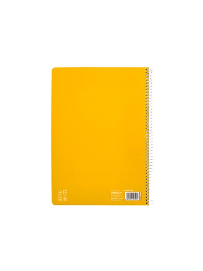 Cuaderno espiral liderpapel din a4 pautaguia tapa dura 80h 90 gr cuadro pautado 5mm color amarillo