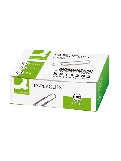 Clips niquelados q-connect n 1 picos 20 mm punta caja de 100 unidades